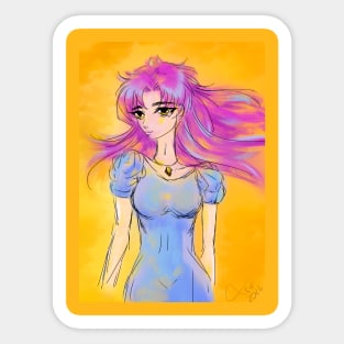 Sunset Girl Sticker